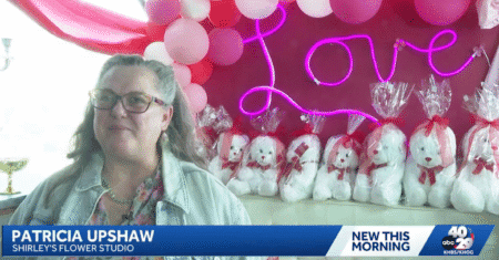 Patricia Upshaw speaking in her slower shop